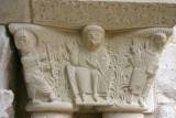 Notre Dame d'Alet - La salle capitulaire : détail des colonnes.