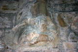 Puivert - Le Donjon : Salle des musiciens (niveau 4) du donjon : Cul de lampe d'un des arches. Ils representent tous un musicien et son instrument.
