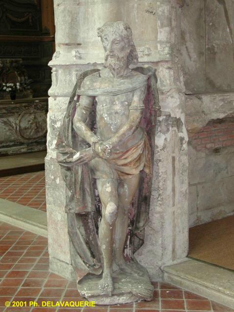 Eglise Saint-Etienne de Beauvais - Saint Roch. Statue en bois du XVIe siècle par Philippe Le Sueur