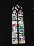 Eglise Saint-Etienne de Beauvais - Vitrail de la chapelle Saint-Nicolas. Le vitrail original a été remplacé au XIXe siècle par une oeuvre contemporaine de Madame Weiss