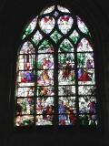 Eglise Saint-Etienne de Beauvais - Chapelle Notre-Dame de Lorette : vitrail du XVIe siècle évoquant la "Légende de la Santa Casa"