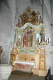 Abbaye Sainte Marie d'Arles-sur-Tech - L'église : L'ancienne chapelle du rosaire qui abbrite maintenant le retable de Saint Pierre XVIIIe siècle.