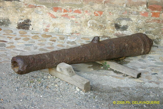 Château royal de Collioure - La place d'Armes : un vieux canon.