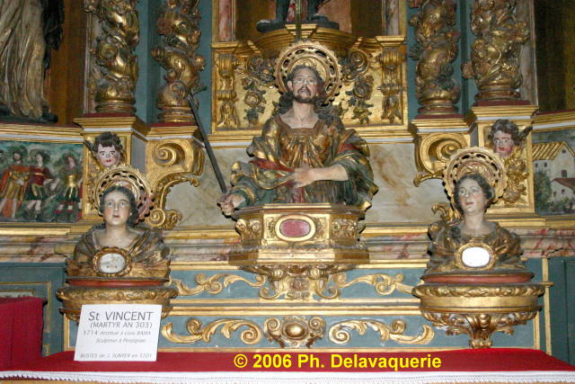 Eglise Notre Dame des Anges de Collioure - Retable de Saint Vincent : Bustes reliquaires.