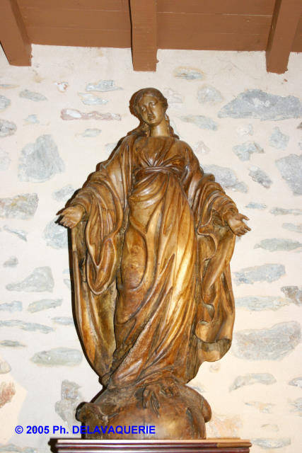 Eglise Sainte Marie Madeleine de Corbre-les-Cabanes - Statue de l'immaculée conception en bois (XVIIe ou XVIIIe).