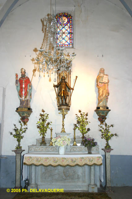 Eglise Saint Martin de Corneilla de la Rivière - Chapelle de St Gaudérique située dans l'ancienne sacristie de l'église romane.