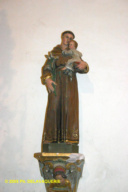 Eglise Saint Martin de Corneilla de la Rivière - Chapelle de St Joseph : Statue de St antoine de Padoue.