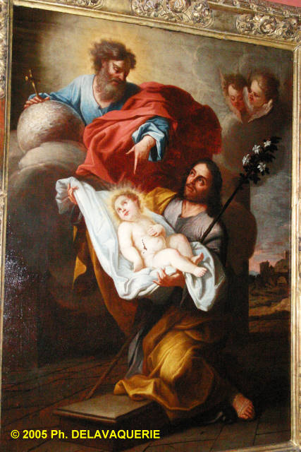 Trésor de l'église Saint Pierre de Prades - Dieu le père, St Joseph et l'enfant Jésus (Antoine Guerra XVIIIe).