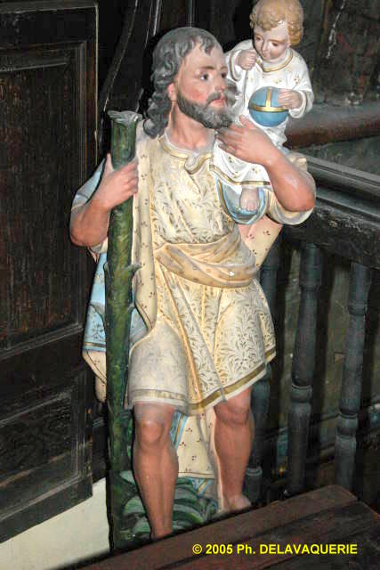 Eglise Saint André de Rivesaltes - La tribune :  statue.