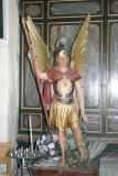 Eglise Saint André de St Féliu d'Avall - Statue de St Michel du XVIIIe.