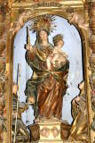 Eglise Saint Julien - Sainte Baselisse de Vina - Chapelle Notre-Dame du Rosaire : Retable baroque : détail.
